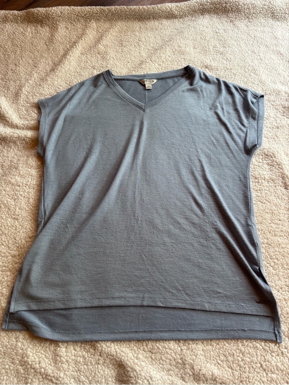 Orvis Light Blue V-Neck Women’s Top Medium